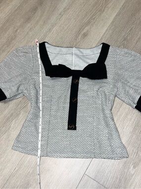 Black Trim Top with Buttons